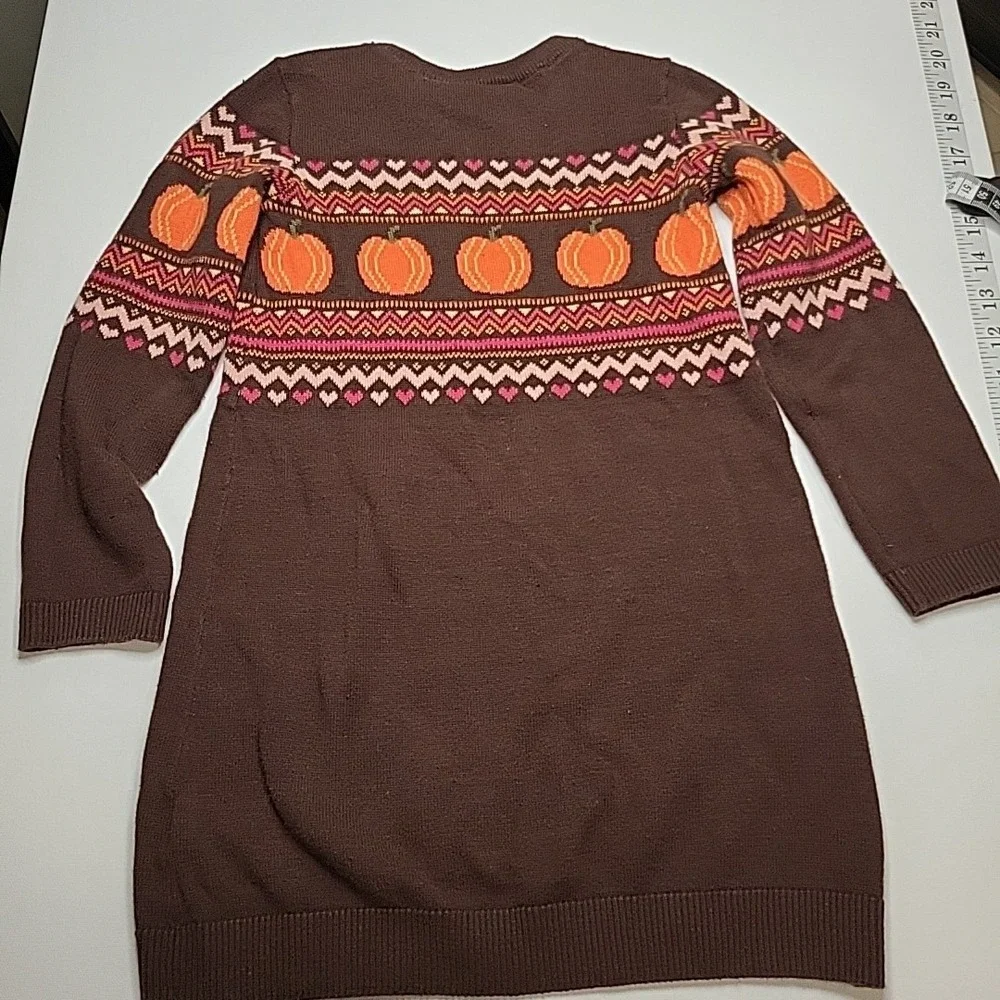 THE CHILDREN'S‎ PLACE Toddler Girls' 4T Orange Brown Pumpkin Fall Sweater Dress
